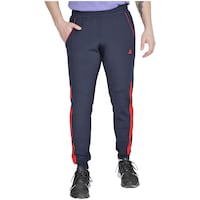 Active & Alive Men's Elasticated Fit Track Jogger, STYLHNT720977, Navy Blue & Red