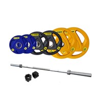 1441 Fitness Olympic Barbell with Color Plates Set, 6ft, 60kg