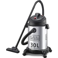 Black & Decker Wet & Dry Stainless Steel Tank Drum Vacuum Cleaner, 1610W