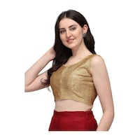 Picture of Mehrang Women's Printed Sleeveless Blouse, MHE0936638, Beige