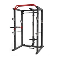 1441 Fitness Power Cage Squat Rack with Lat, Plates Set & Adjustable Bench