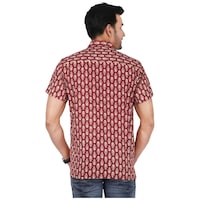 Damyantii Men's Jaipuri Booti Printed Casual Shirt, BSHS0285, Red