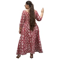 Damyantii Women's Floral Printed Dress, DMY0934149, Red