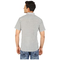 Damyantii Men's Printed Casual Shirt, BSHS0221, White