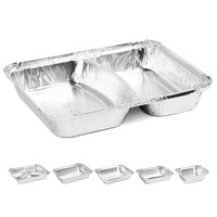 Picture of Khaleej 2-Compartment Disposable Aluminium Container with Lid, 820ml, Carton of 500