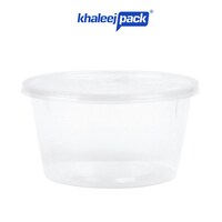 Picture of Khaleej Pack Round Disposable Food Container With Lid, Clear, Carton of 500