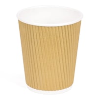 Khaleej Pack Ripple Disposable Paper Cups, 227ml, Brown, Carton of 500