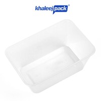 Picture of Khaleej Pack Rectangular Disposable Food Container With Lid, Clear, Carton of 500