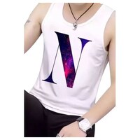 Picture of Men's N Printed Sleeveless Vest, MFB0937139, White