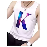 Picture of Men's K Printed Sleeveless Vest, MFB0937143, White
