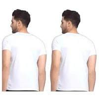 Picture of Men's Printed Half Sleeves T-shirt, MFB0937757, White, Set of 2
