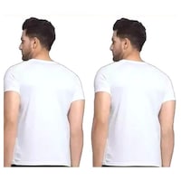 Picture of Men's Printed Half Sleeves T-shirt, MFB0937759, White, Set of 2
