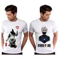 Picture of Men's Printed Half Sleeves T-shirt, MFB0937159, White, Set of 2