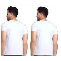 Picture of Men's Printed Half Sleeves T-shirt, MFB0937774, White, Set of 2