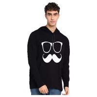 Picture of Men's Glasses & Moustache Printed Sweatshirt, MFB0937785, Black