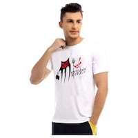 Picture of Men's Printed Half Sleeves T-shirt, MFB0937919, White, Set of 2