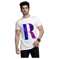 Picture of Men's R Printed Half Sleeves T-shirt, MFB0937191, White