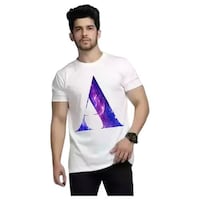 Picture of Men's A Printed Half Sleeves T-shirt, MFB0937751, White