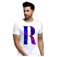 Picture of Men's R Printed Half Sleeves T-shirt, MFB0937753, White