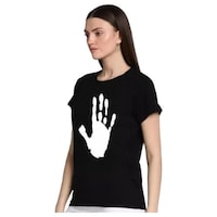 Picture of Women's Hand Printed T-shirt, MFB0937955, Black
