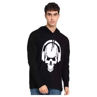 Picture of Men's Skull Printed Sweatshirt, MFB0937791, Black