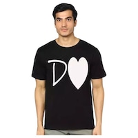 Picture of Men's D Heart Printed T-shirt, MFB09378001, Black