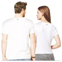 Picture of Men's & Women's Groom & Bride Printed Couple T-shirt, MFB0937779, White, Set of 2