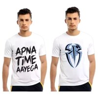 Picture of Men's Printed Half Sleeves T-shirt, MFB0937920, White, Set of 2