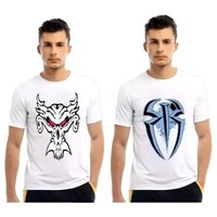Picture of Men's Printed Half Sleeves T-shirt, MFB0937921, White, Set of 2