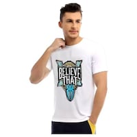 Picture of Men's Printed Half Sleeves T-shirt, MFB0937922, White, Set of 2