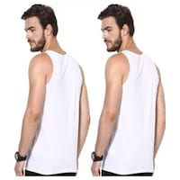 Picture of Men's Printed Sleeveless Vest, MFB09382004, White, Set of 2