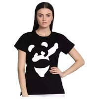 Picture of Women's Panda Printed T-shirt, MFB0937958, Black