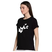 Picture of Women's Butterflies Printed T-shirt, MFB0937956, Black