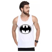 Picture of Men's Batman Printed Sleeveless Vest, MFB0937965, White