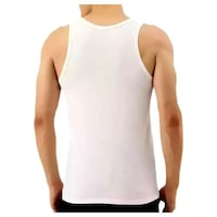 Men's Macho Man Printed Sleeveless Vest, MFB0938066, White