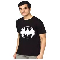 Picture of Men's Batman Logo Printed T-shirt, MFB09380694, Black