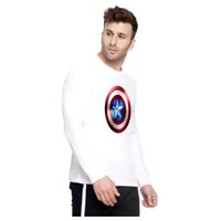 Picture of Men's Captain America Logo Printed Full Sleeves T-shirt, MFB0938141, White