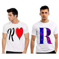 Picture of Men's R Heart Printed T-shirt, MFB0938169, White, Set of 2