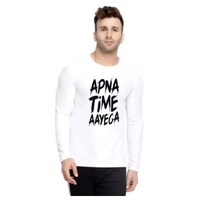 Picture of Men's Apna Time Aayega Printed Full Sleeves T-shirt, MFB0938143, White