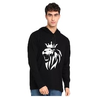 Men's Roaring Lion Printed Sweatshirt, MFB0938191, Black