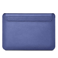 WIWU Skin Pro Genuine Leather Sleeve for Macbook, 13.3 Inch - Navy Blue