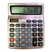 FLORA Large Display Electronic Calculator, FC-2030, Rose Gold