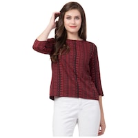 Picture of UNIYALS Women's Printed Top, UN0808644, Red
