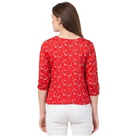 Picture of UNIYALS Women's Duck Printed Top, UN0808649, Red