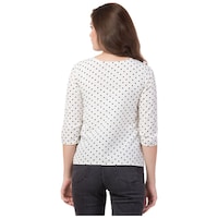 Picture of UNIYALS Women's Dot Printed Top, UN0808654, White