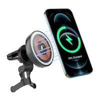 Picture of Wiwu CH-309 Transparent Magnetic Wireless Charging Car Mount,  Black