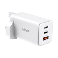 Picture of Wiwu GaN Fast Charger UK Dual PD Plus QC3.0, 65W - White