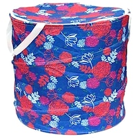 Viyakart Floral Printed Laundry Bag, 19L, Blue