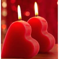 Sapi's Pure Wax Highly Scented Heart Shape Red Candle, Pack of 2