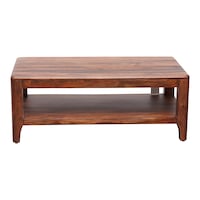 Heritage Touch Handmade Rose Wood Polished Coffee Table, Brown